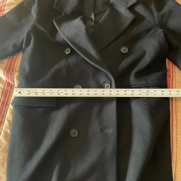 London Fog Black Double-Breasted Pea Coat Size 10 Wool - Picture 7 of 8